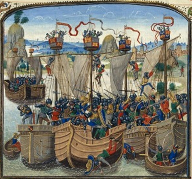 Bataille navale de la Rochelle - chroniques de Jean Froissart